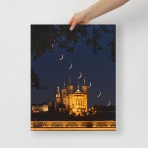La Nouvelle Lune sur la Basilique Notre-Dame de Fourvière - Acheter Photographie d'Art